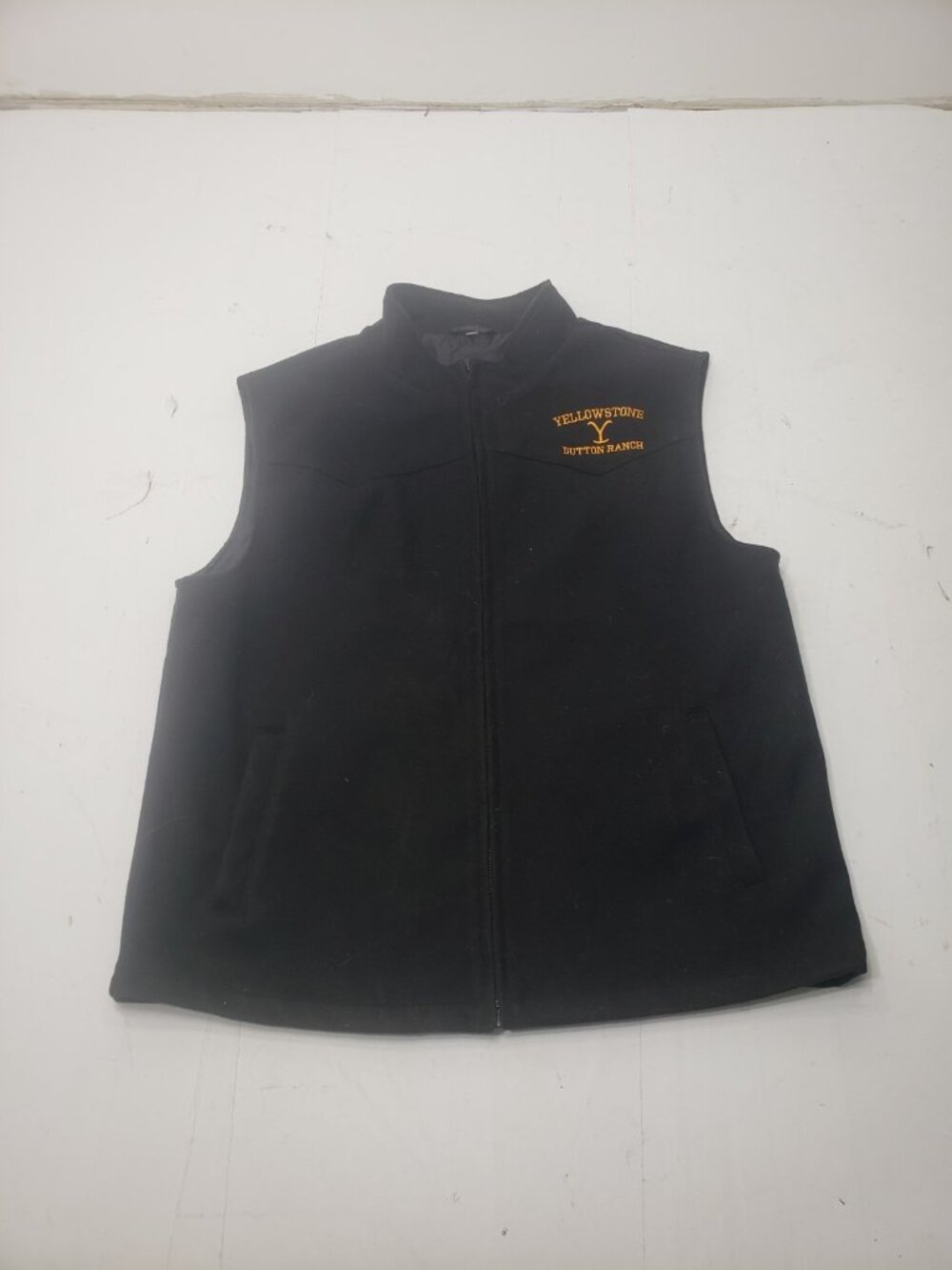 YELLOWSTONE DUTTON RANCH Port Authority Black Front Zipper Vest Size Large